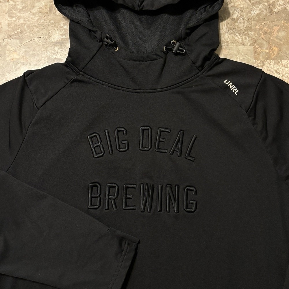 UNRL Hoodie Mens XL Black Big Deal Brewing Fleece Sweatshirt Golf Barstool